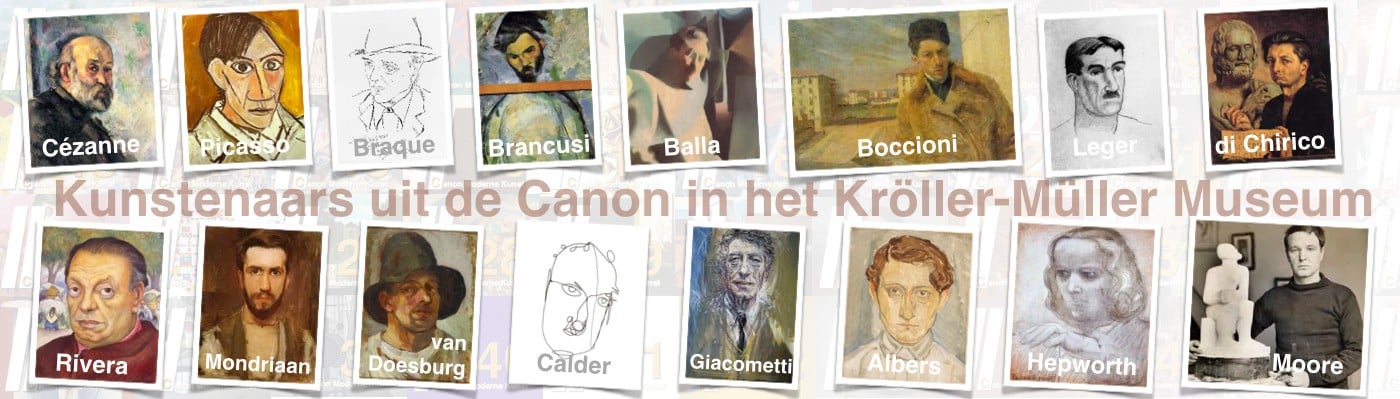 de Kunstenaars uit de Canon van de Moderne Kunst in het Kröller-Müller Museum