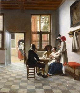 Pieter de Hooch - Kaartspelers in een Zonnige Kamer (Royal Collection Trust / © Hare Majesteit Koningin Elizabeth II 2016)