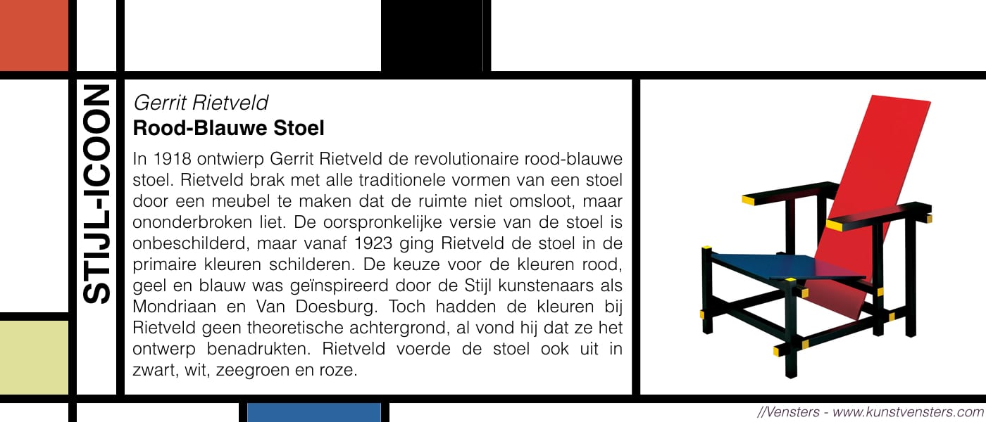Stijl Icoon - Rood-Blauwe Stoel - Gerrit Rietveld
