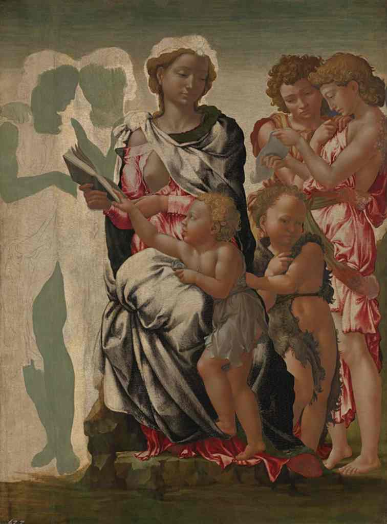 Michelangelo - Maria met kind en Johannes de Doper